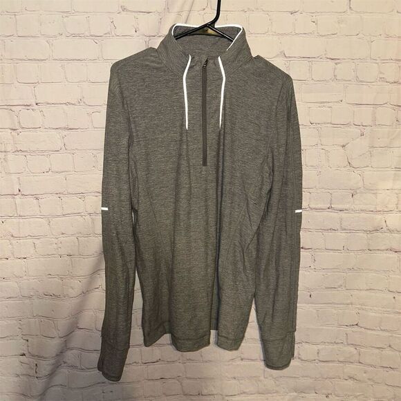 Lululemon Men's Gray Full Zip Long sleeve Size M Lightweight Reflective - Picture 1 of 7